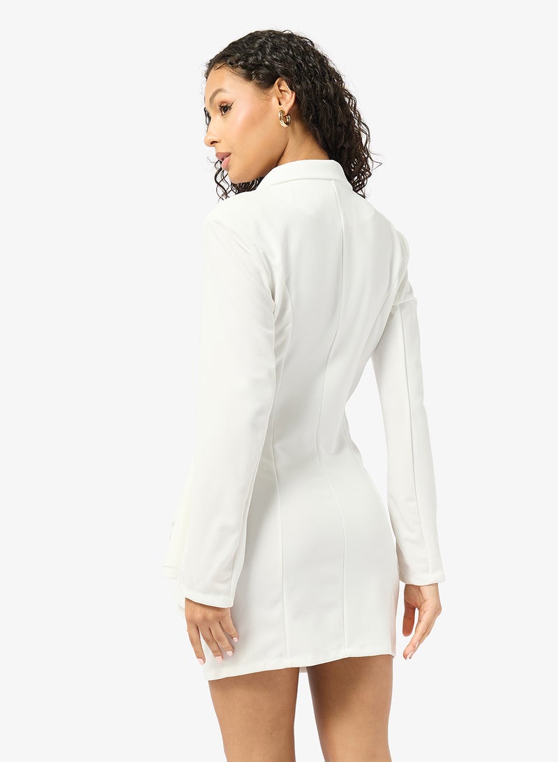 Ginger Cinched Waist Structured Blazer Dress - Image 2